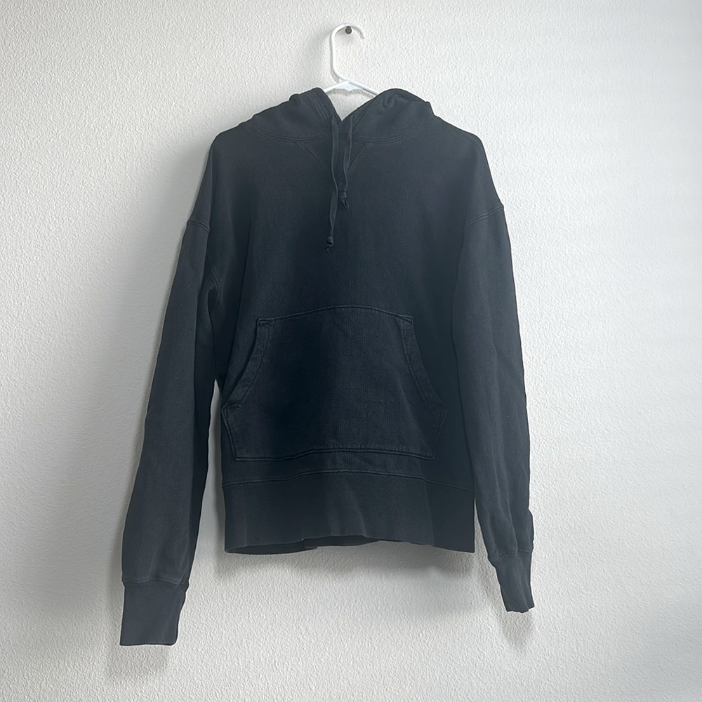 Buck Mason Loopback Hoodie Sweatshirt, Vintage Black, Size L